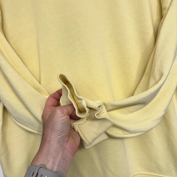 H&M Divided Yellow Crewneck Sweatshirt Love Embroidery Medium - Picture 5 of 10